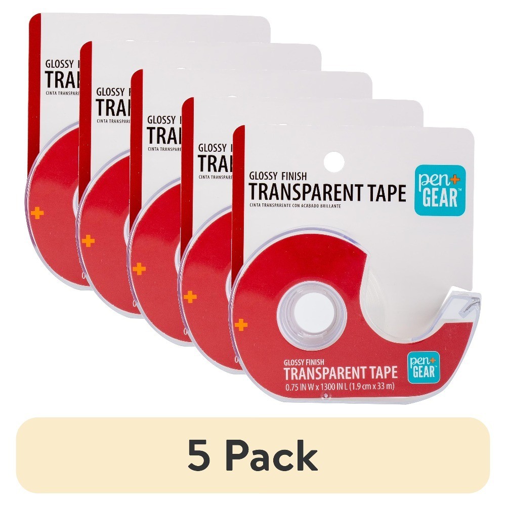 Transparent Tape 0.75 Inch x 1300 Inches Roll Clear Invisible Office Shipping