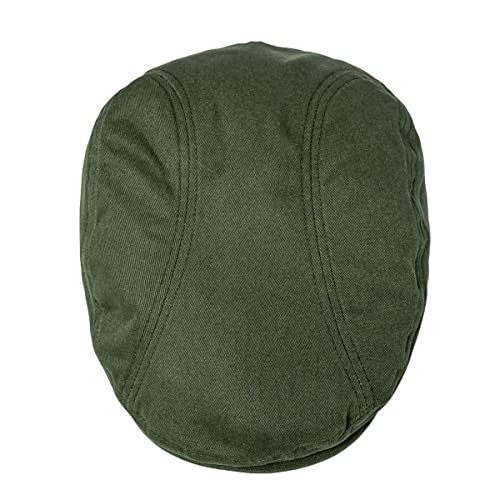 BOTVELA Men Cotton Twill Newsboy Flat Ivy Driving Hat Fitted 7 3/8 Army Green