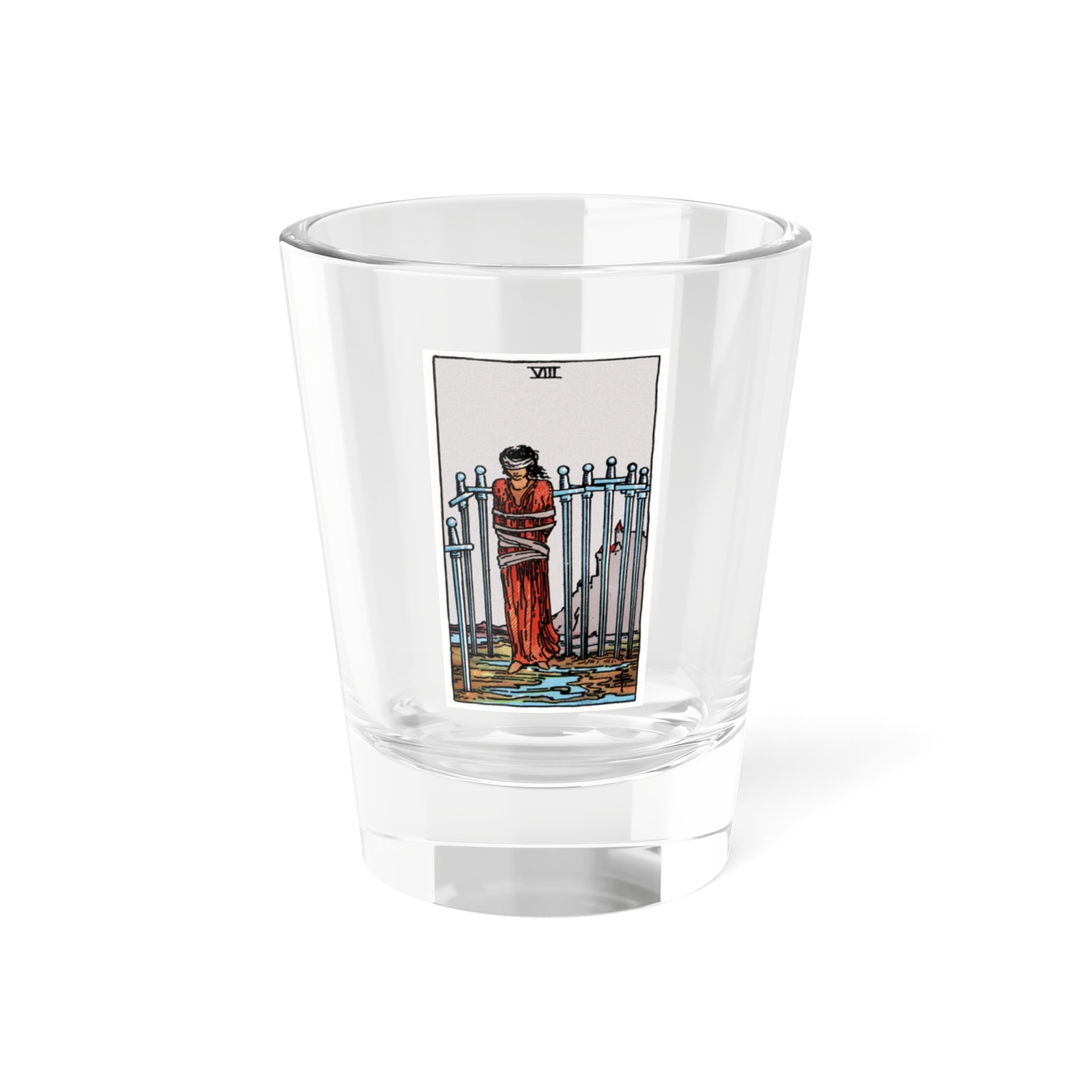 The 8 of Swords (Tarot Card) Shot Glass 1.5oz