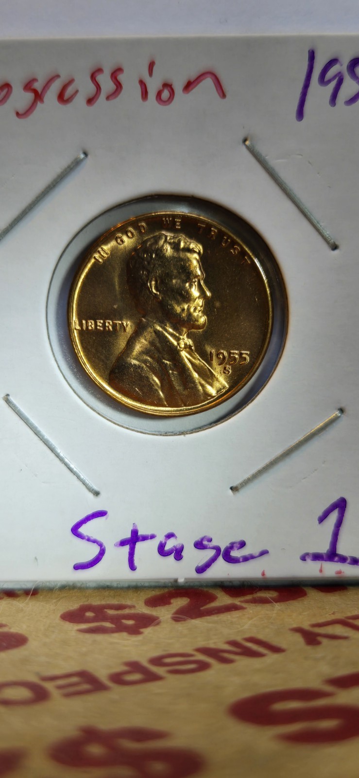 1955 S Lincoln Cent Strike Through Progression Set!!! Also, S/S Mint Errors! BU
