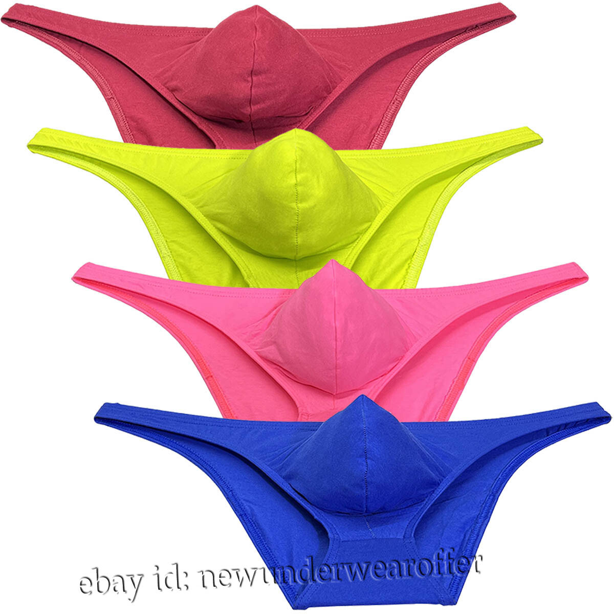 Men's Cotton Stretch Enhancer Bulge Bikini Briefs Underwear Hipster Cheeky Brief