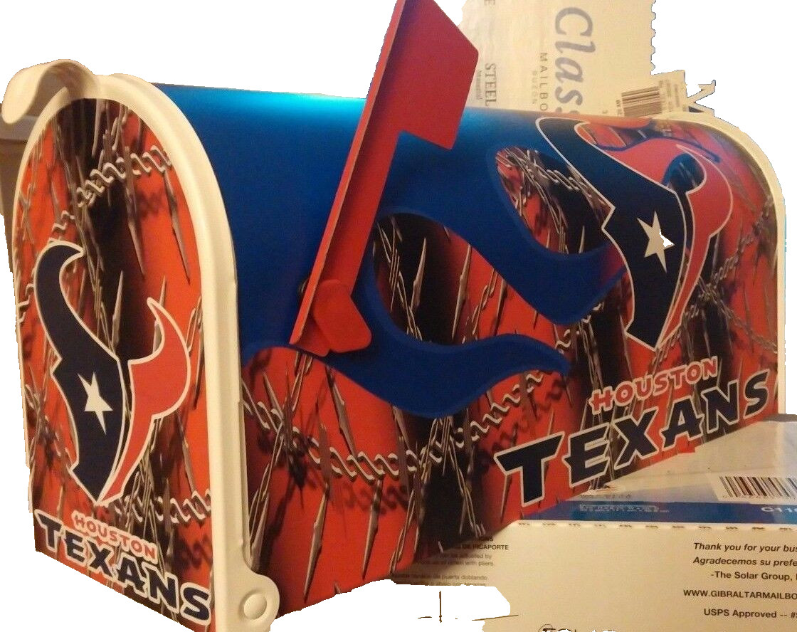 HOUSTON TEXANS CUSTOM MAiLBOX~JERSEYS~HATS~BOBBLEHEAD