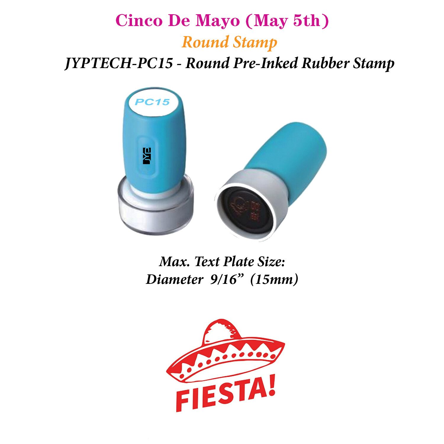 Cinco De Mayo (May 5th) Fiesta! Sombrero Mexican Celebration PC15 (Red Ink)