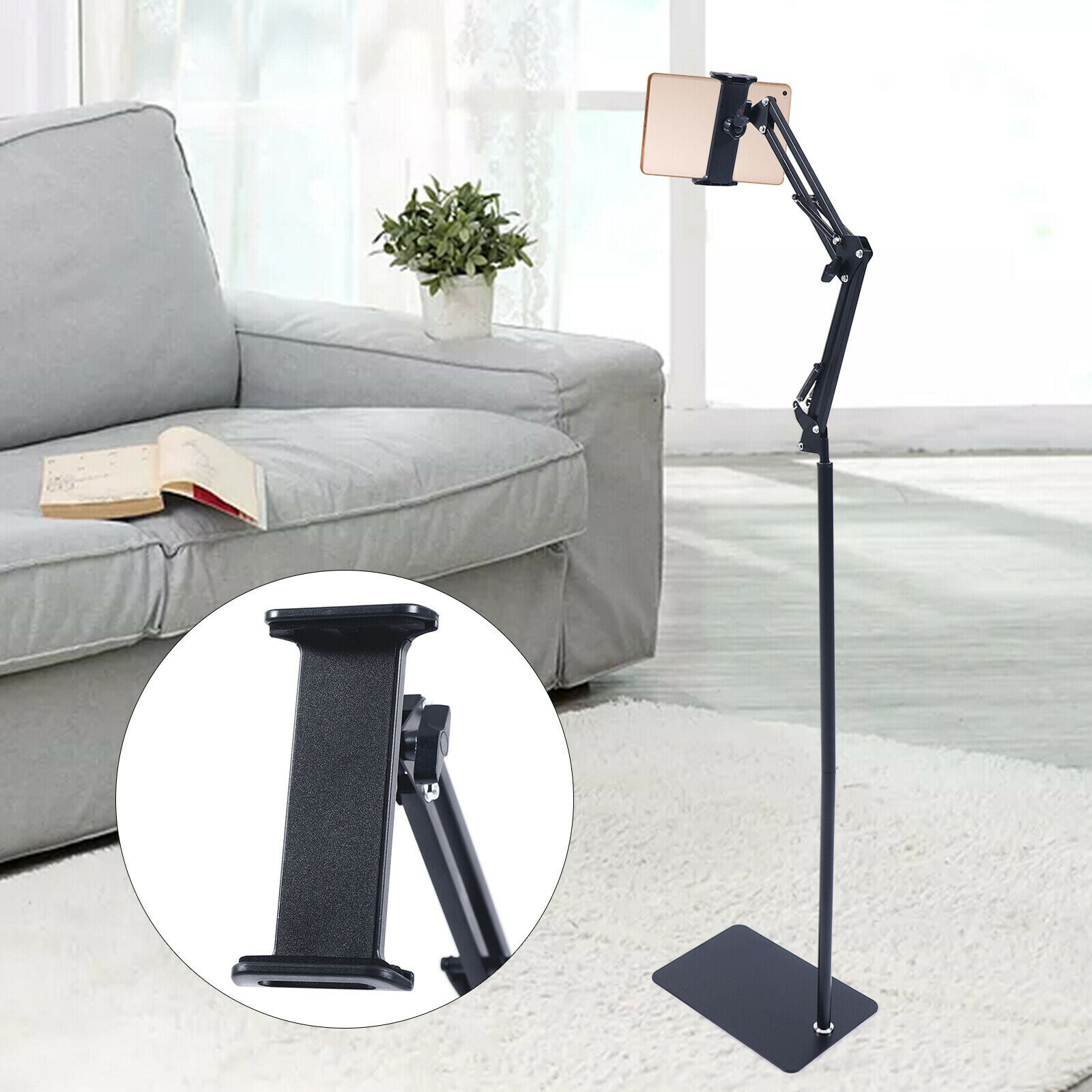 Universal 360�� Adjustable Tablet Holder Floor Stand Clamp for Phone iPad