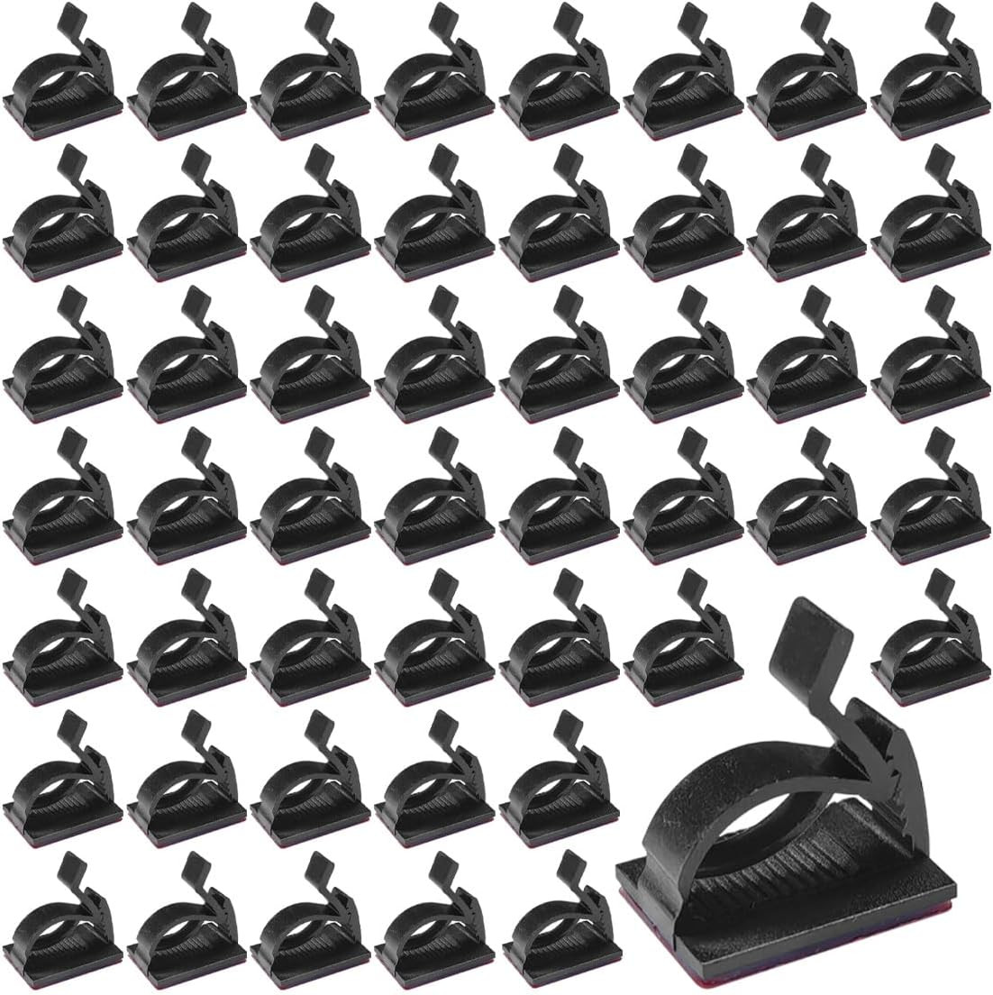 50PCS Adjustable Cable Clips Self Adhesive Cord Organizer - Sticky Wire Clamp Ma