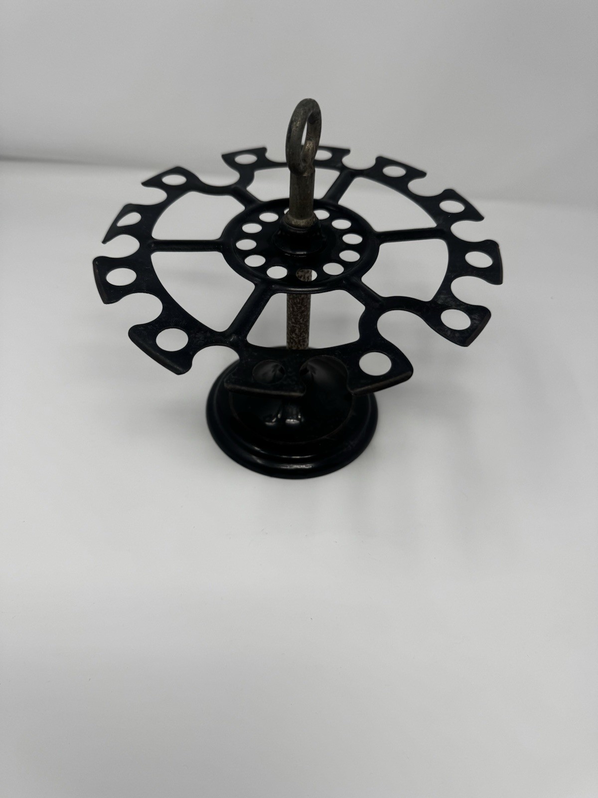 Vintage Rubber Stamp Holder Metal Carousel Style Black