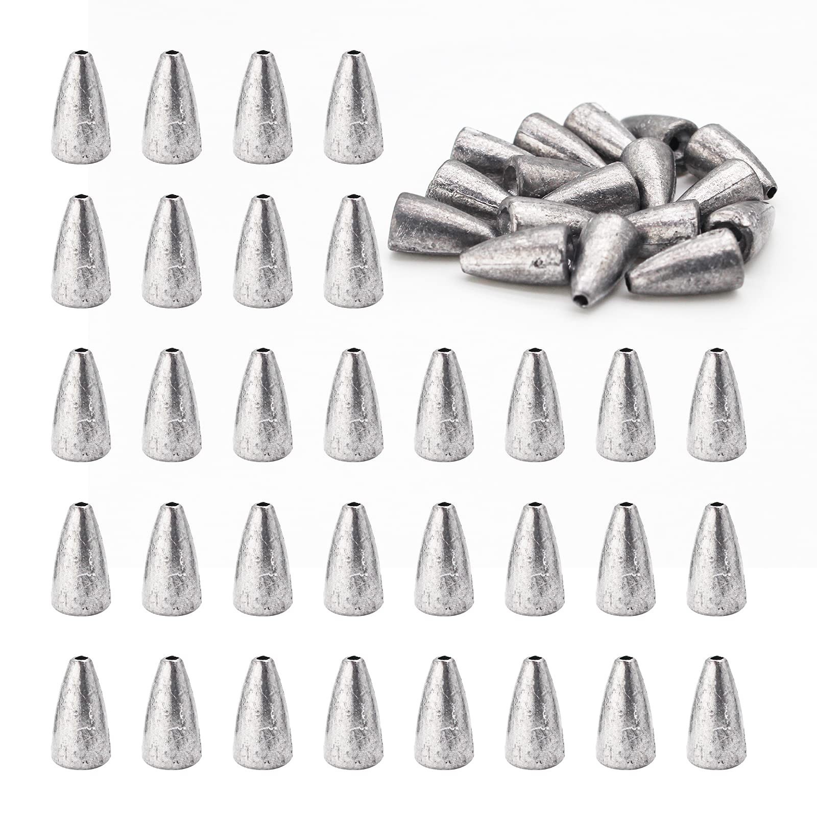 FREGITO Fishing Weight Sinkers, 50pcs/55pcs Lead Worm Weights Fishing Sinkers...