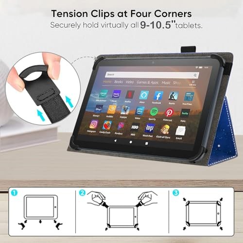 Universal 10 10.1 Inch Android Tablet Case,Slim Folding Stand Starry Sky 04