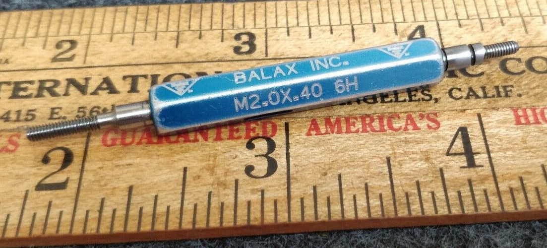 BALAX M 2.0 X .40  6H  Thread Gage GO NO GO PDs = 1.740 1.830