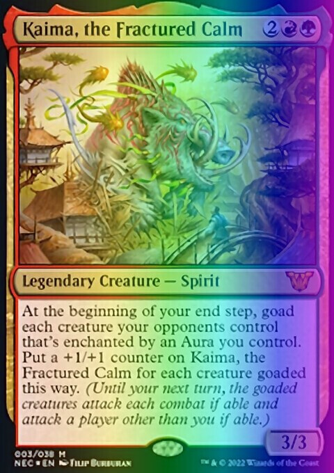 MTG Kaima, the Fractured Calm (3/192) Kamigawa Neon Dynasty Commander LP FOIL