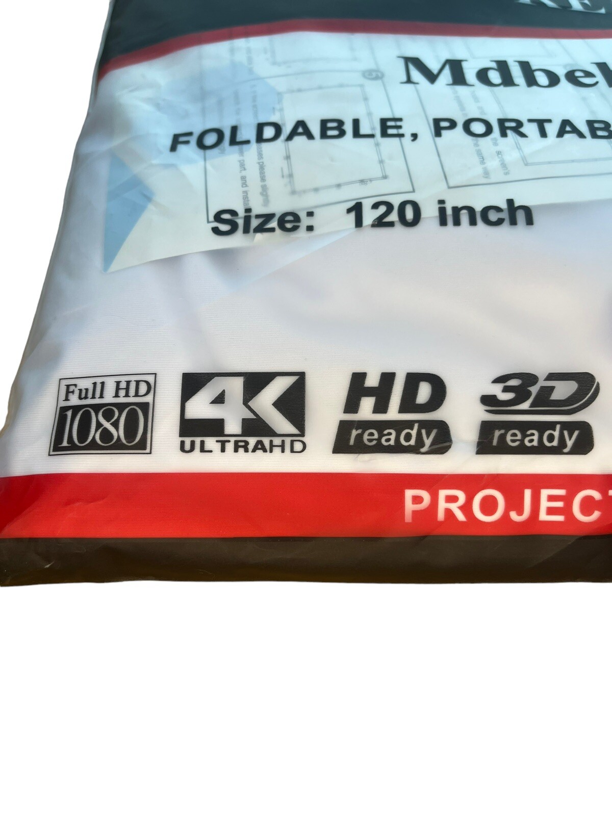 120 inch Projection Screen 16:9 Foldable AntiCrease Portable Projector Mdbebbron
