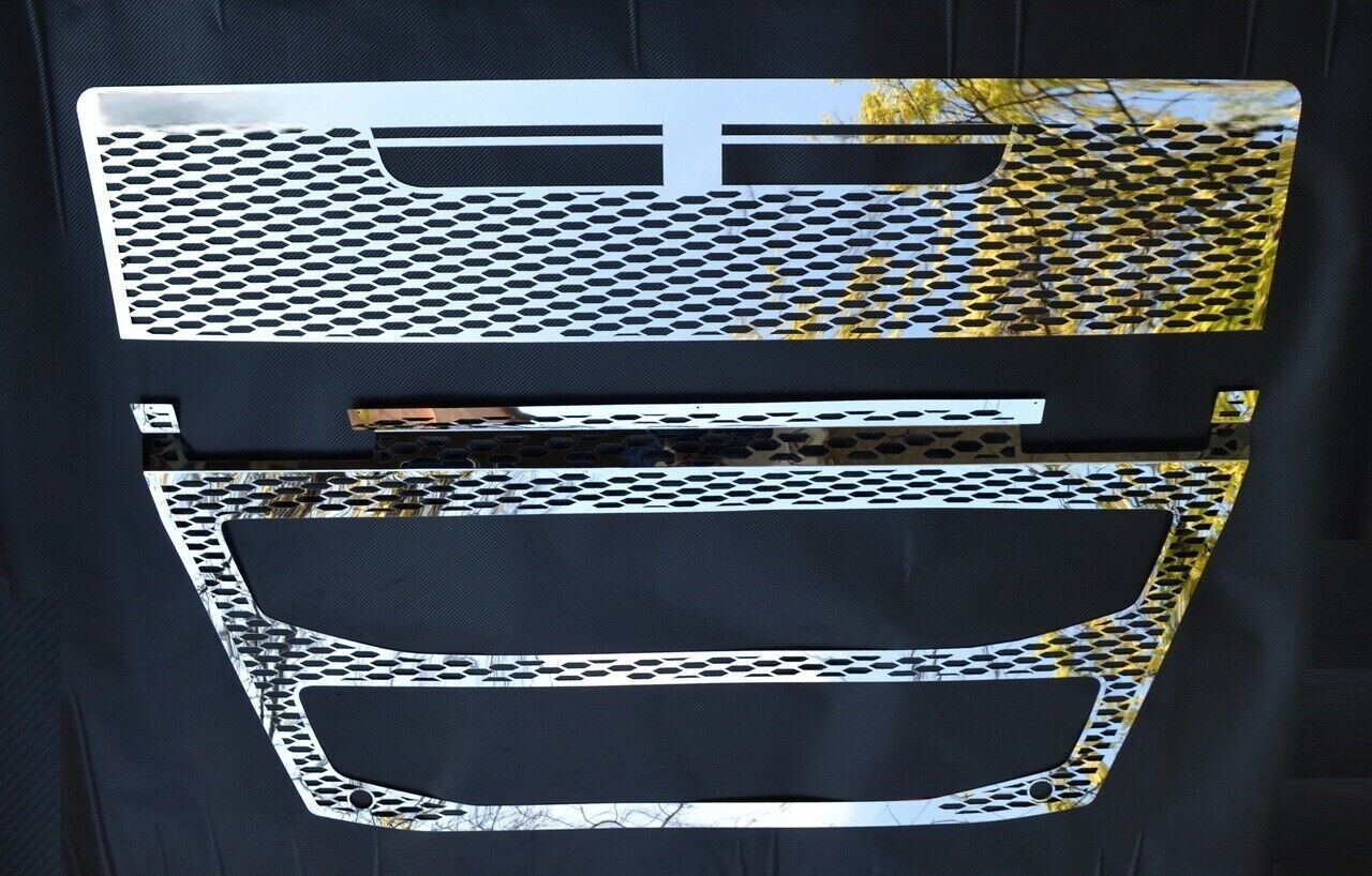 2 pcs Polished Stainless Steel Front Grill Covers for Volvo FH4 2013-2020 Trucks