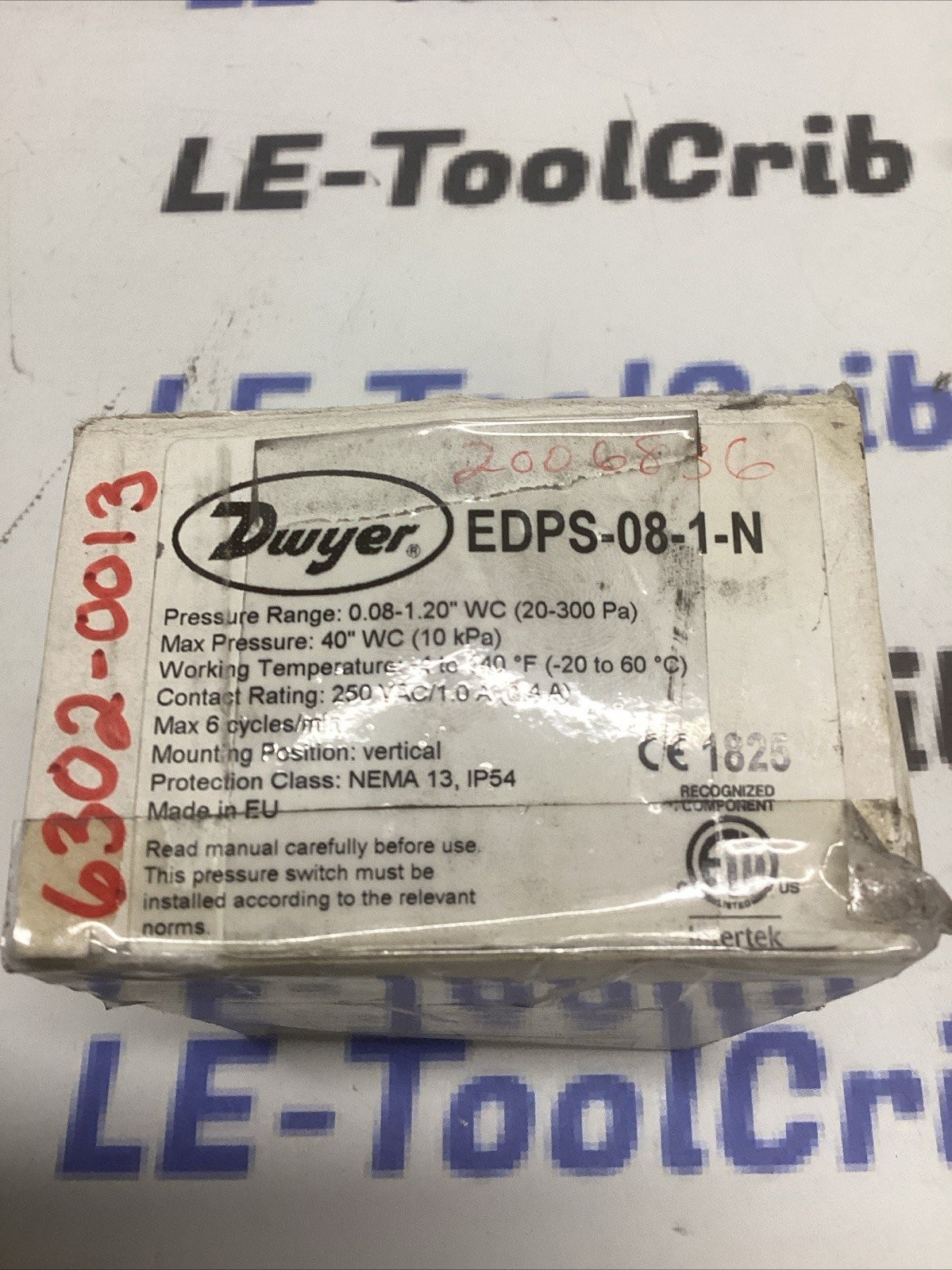 Dwyer EDPS-08-1-N Differential Pressure Switch (J-490)