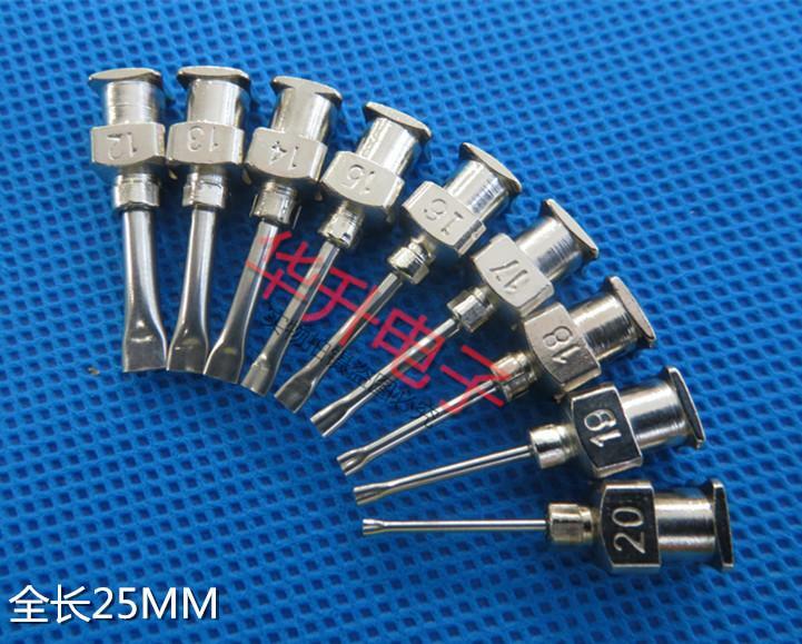 12pcs 12-23g 1/2 inch flat head stainless steel dispenser needle glue head