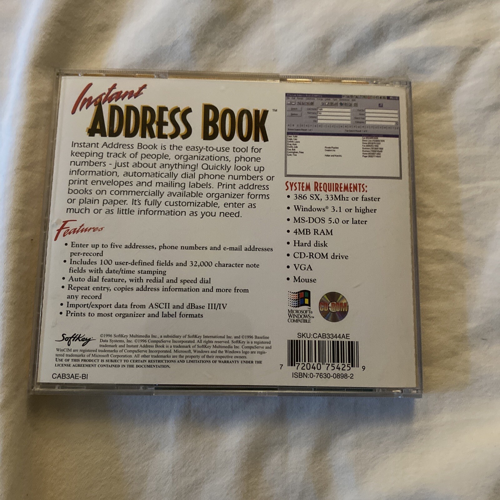 Windows, Instant Address Book Software