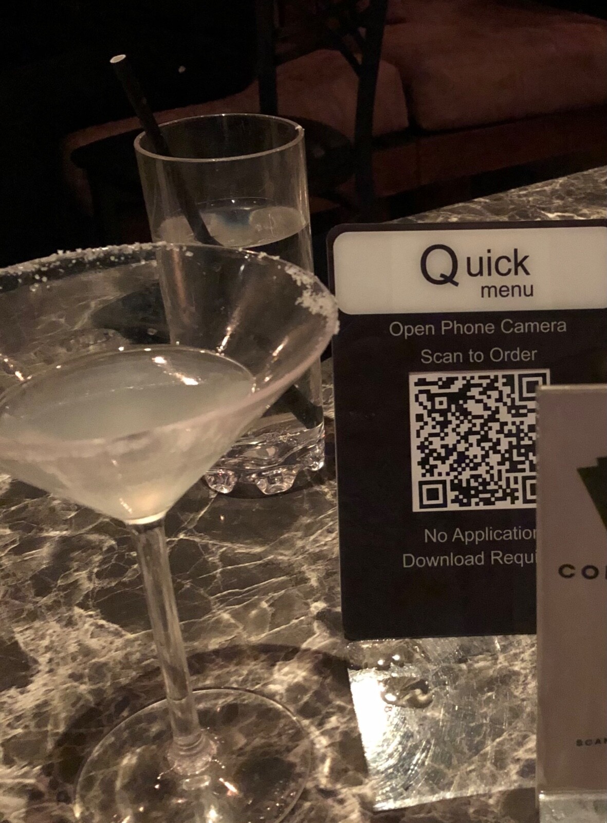 Acrylic Slanted Lean Back QR code holder display stand touch free digital menu