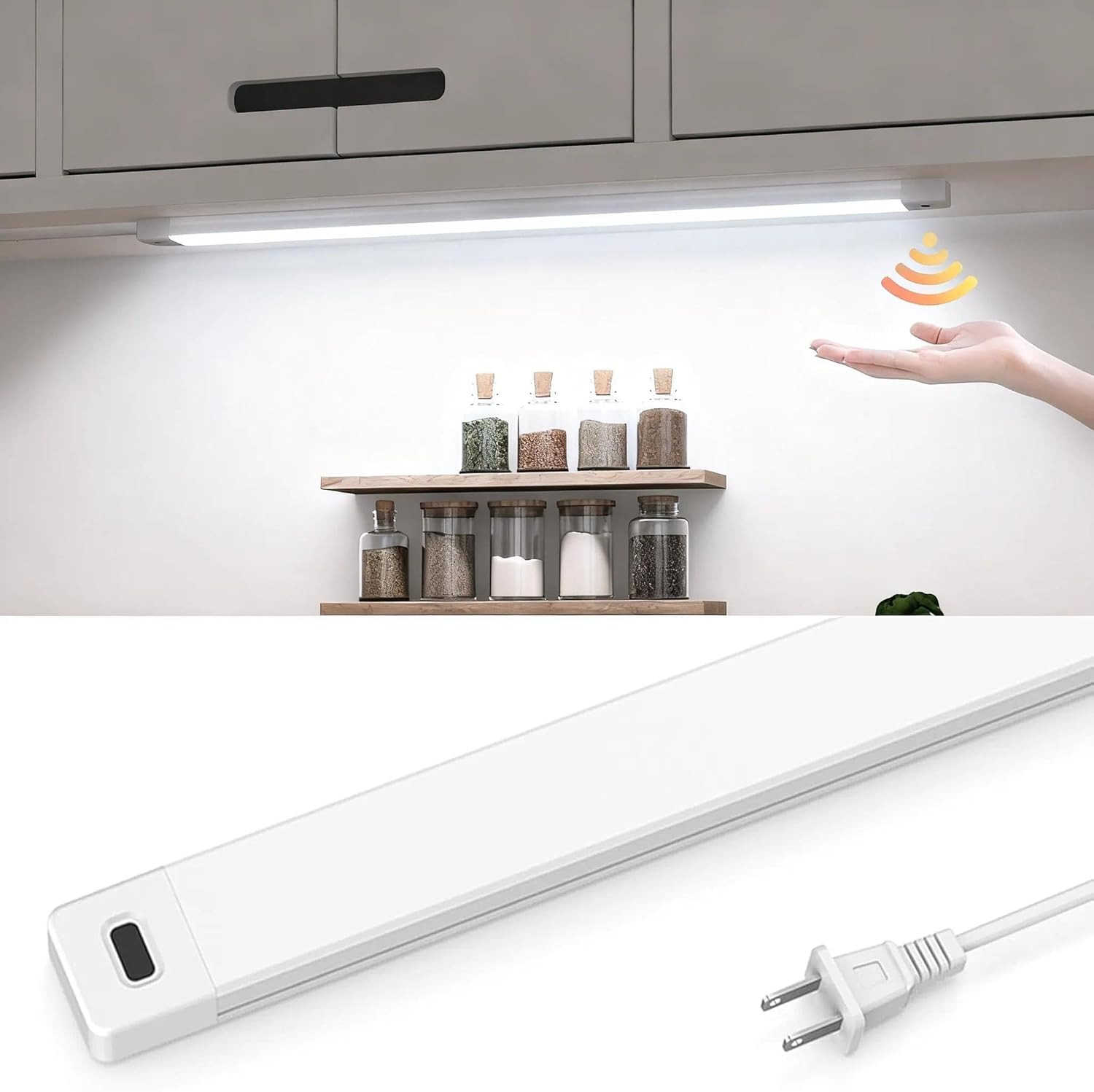 16 Inch under Cabinet Lights with Hand Wave, under Counter Lighting 5000K Cold W