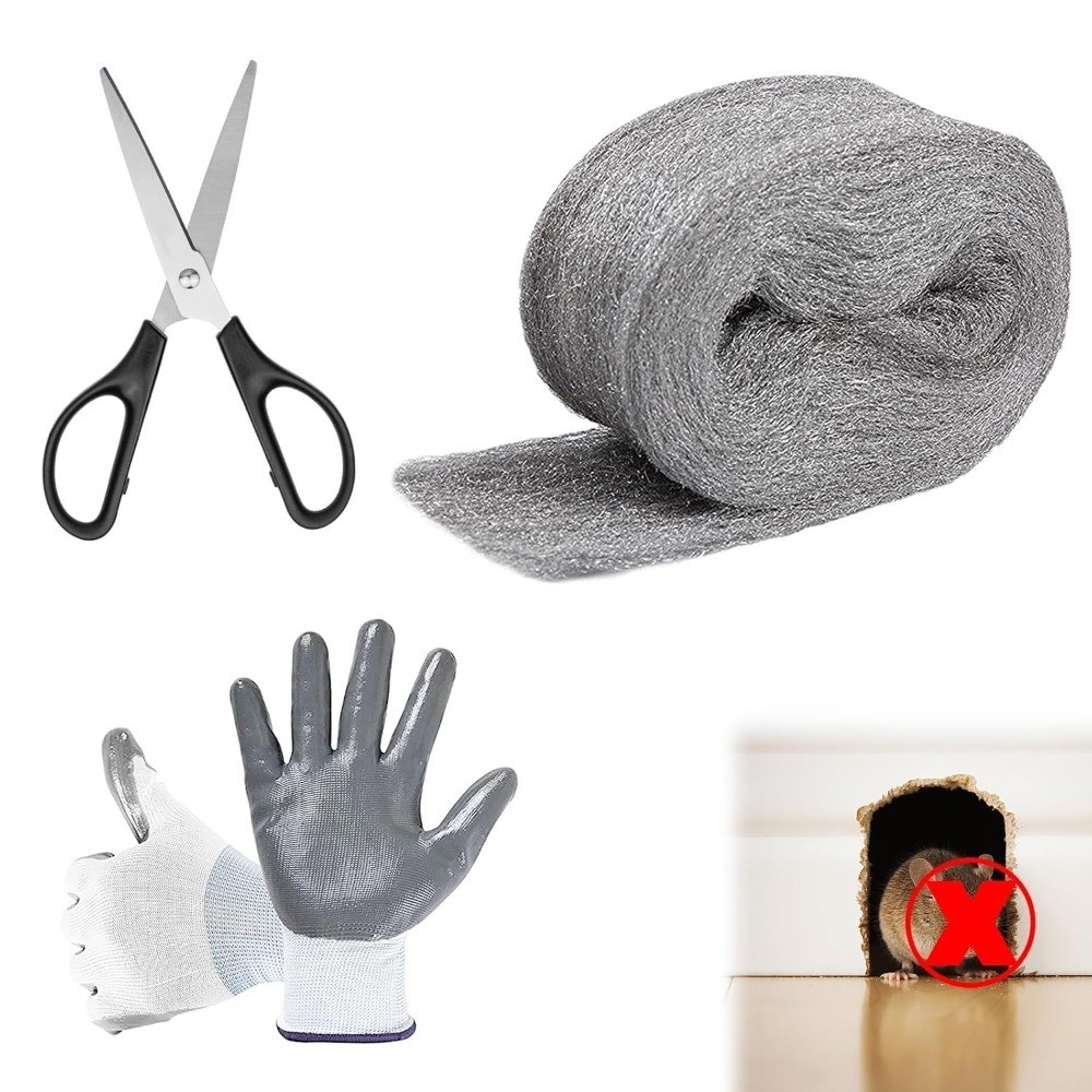 Steel Wool for Mice Control Gap Filler 3.2 x 12 ft DIY Home Garage Pest Proofing