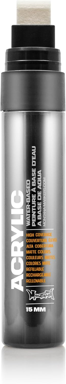 Montana Cans 15mm Acrylic Paint Marker, Black 1 Count (Pack of 1), Shock