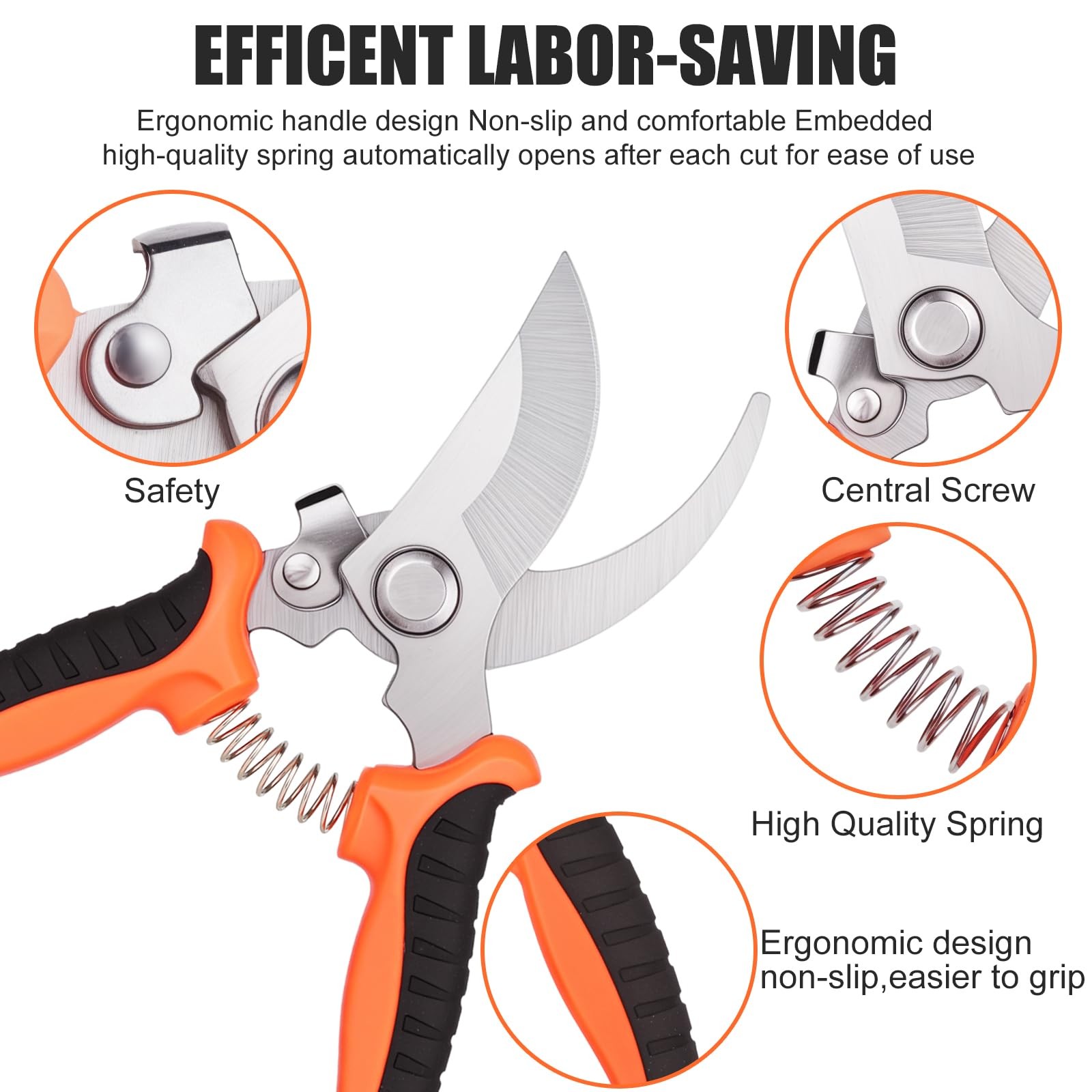 Garden Shears set 3 PCS Stainless Steel Pruning Scissors kit mixed