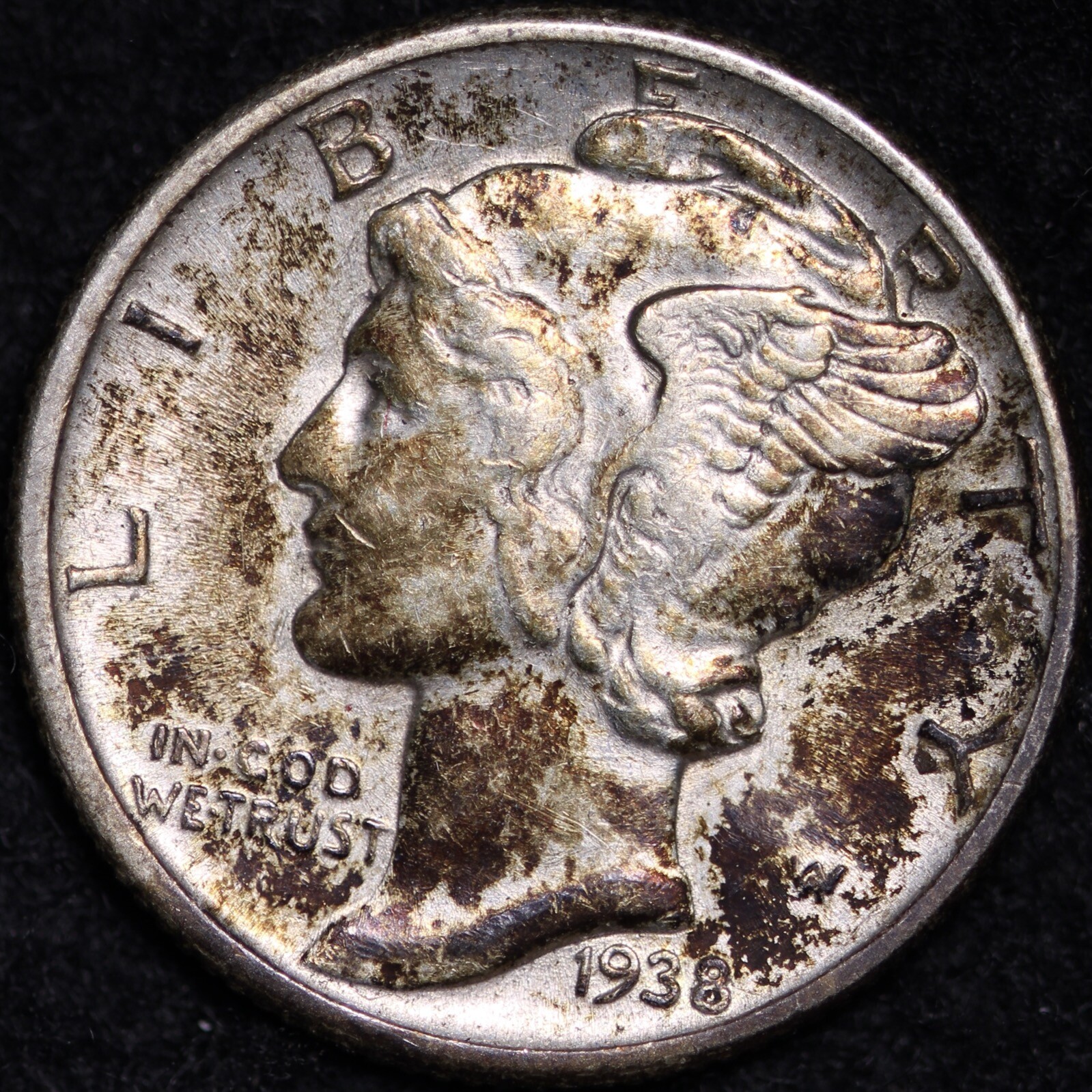 1938 Mercury Dime CHOICE UNC UNCIRCULATED MS FREE SHIPPING E761 TWM