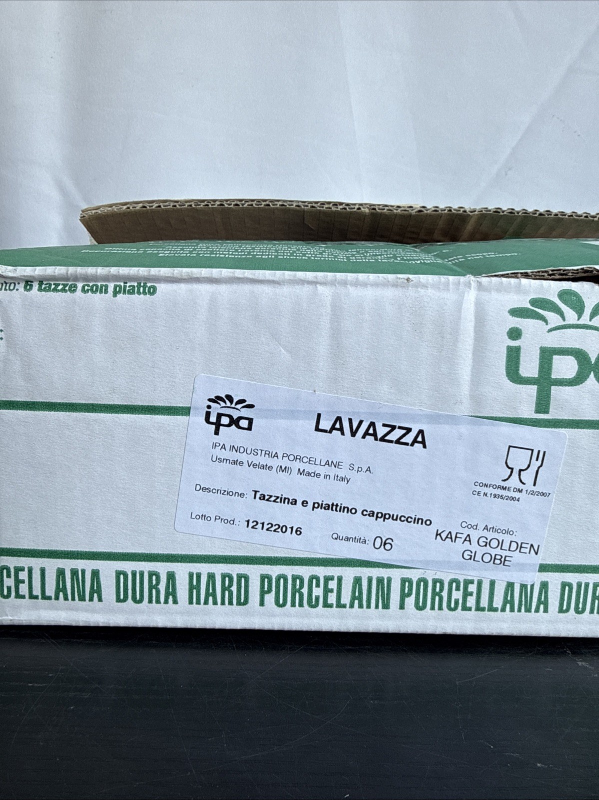 Lavazza Offical 2018 Golden Globe Awards Cappuccino Cups Set of 6 Made in Italy