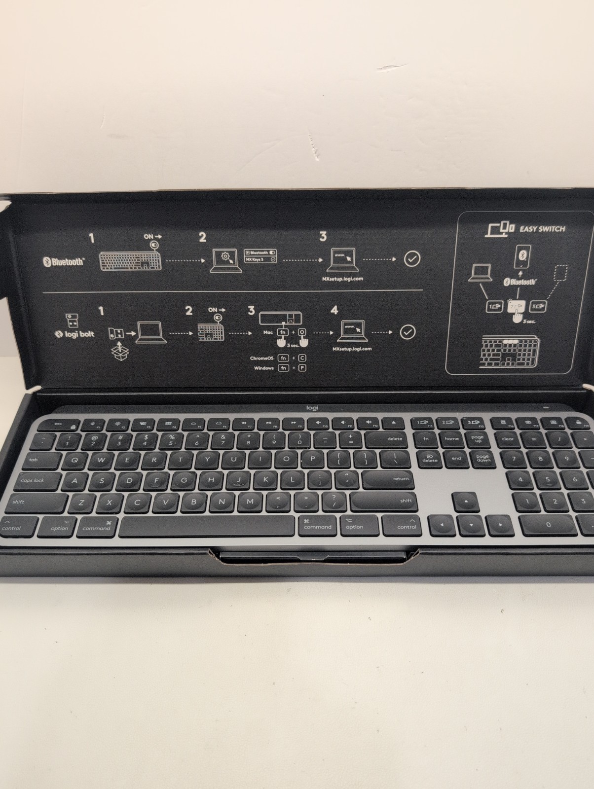 Logitech MX Keys Advanced Wireless Illuminated Keyboard for Mac (NO DONGLE) Gray