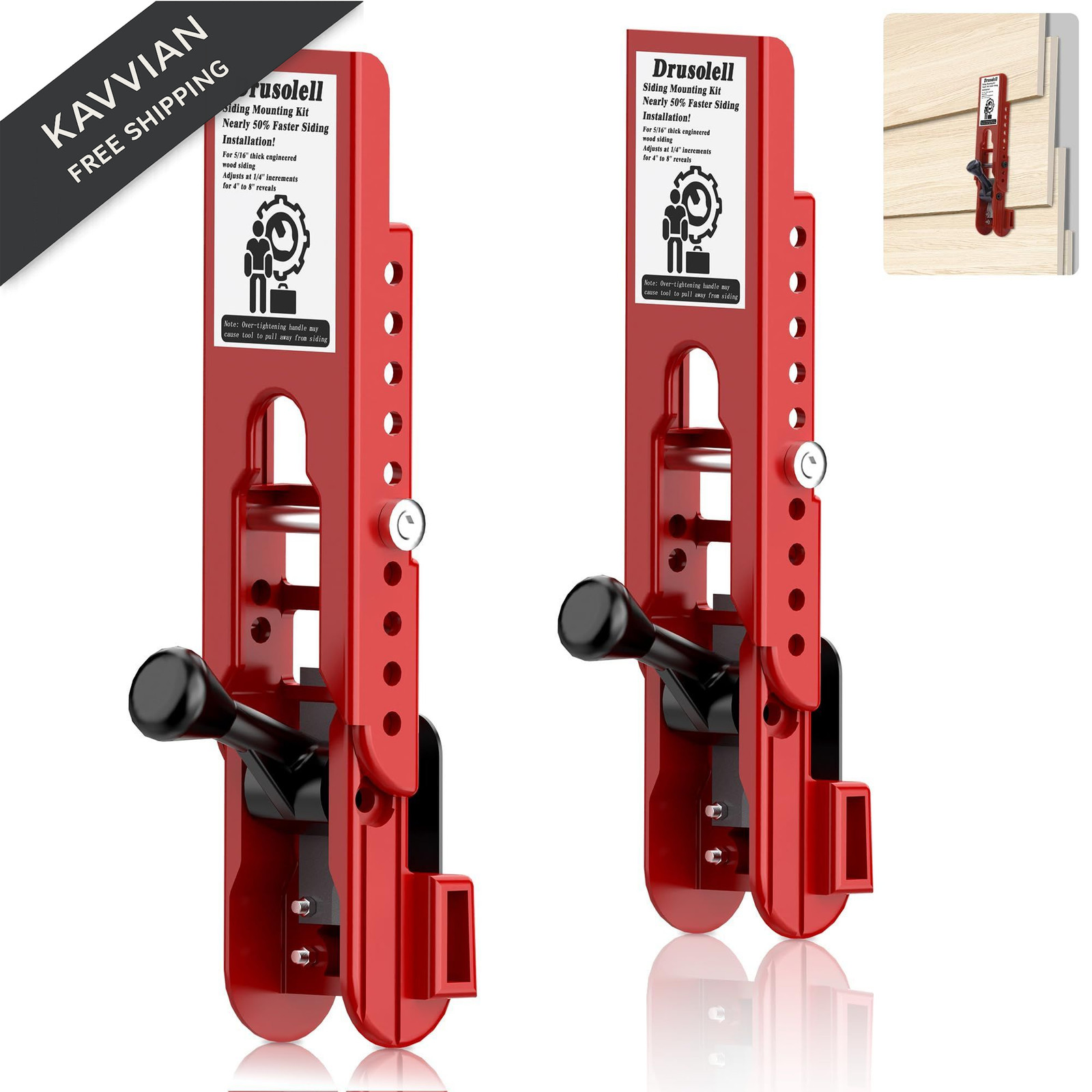 Siding Installation Tools, Mounting Kit, Compatible 5/16- Inch, Red