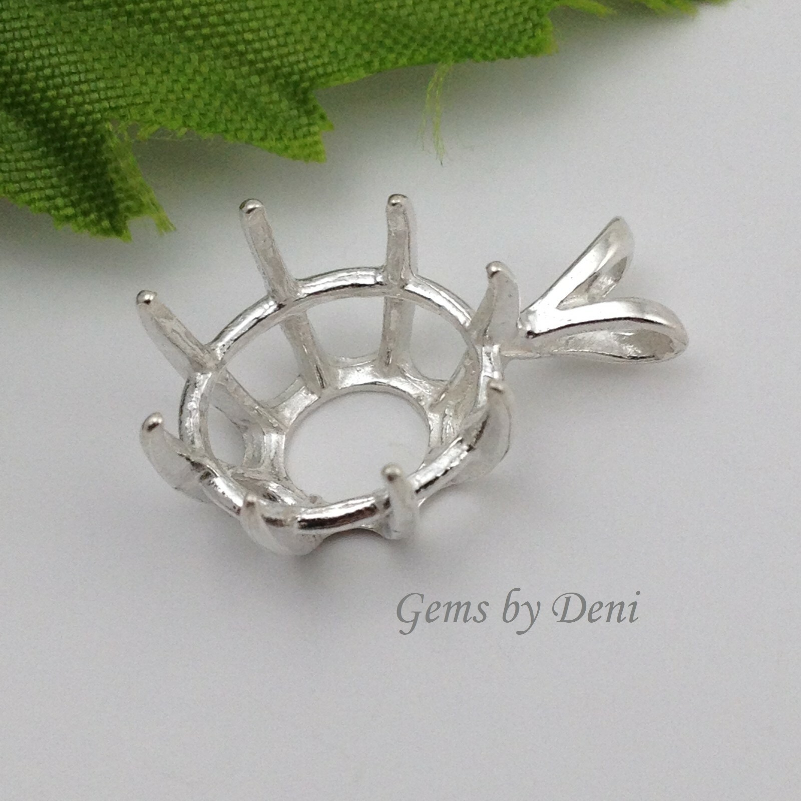 Sterling Silver Oval Deep Cut Pre-Notched Pendant Casting