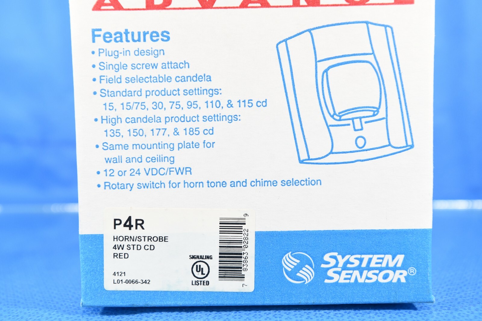 Spectra Alert Advance P4R Horn/Strobe 4W STD CD Red
