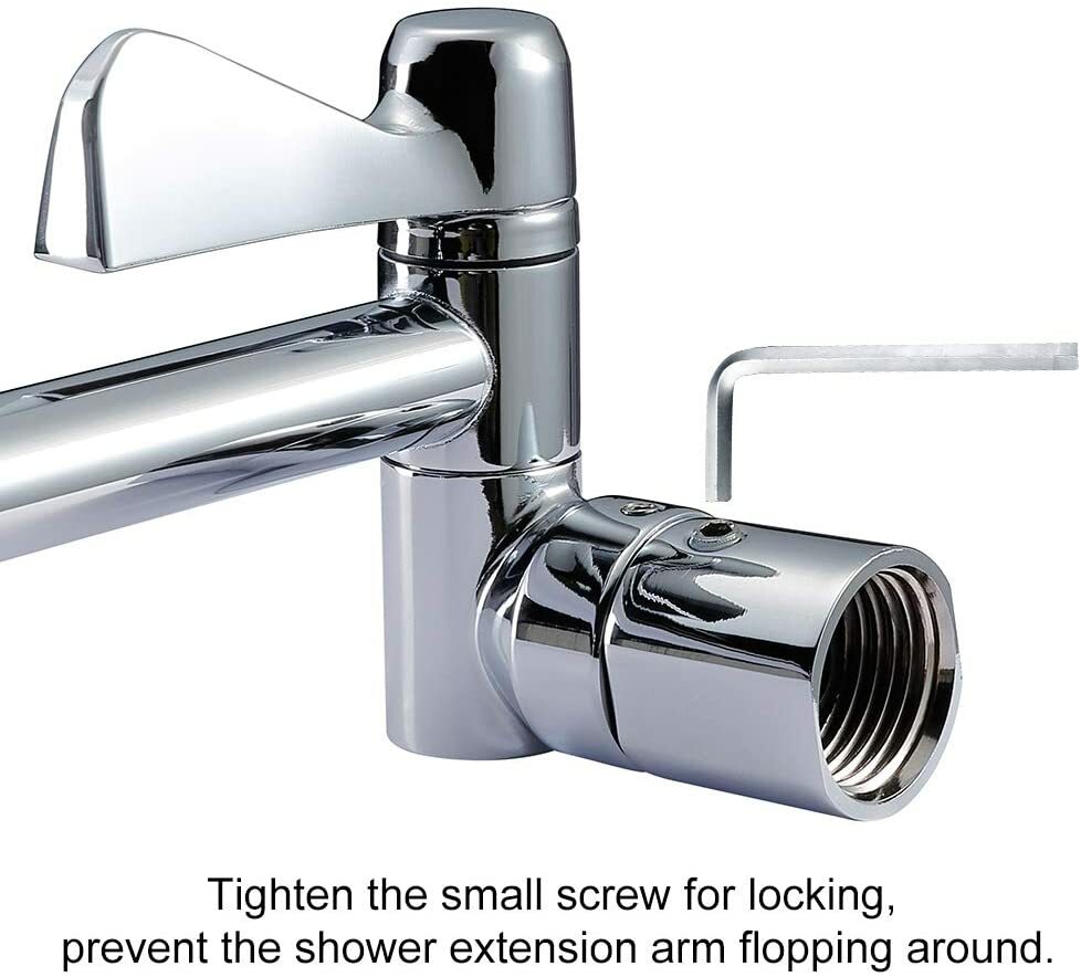 11" Solid Brass Shower Head Extension Arm with Lock Joints Adjustable Height