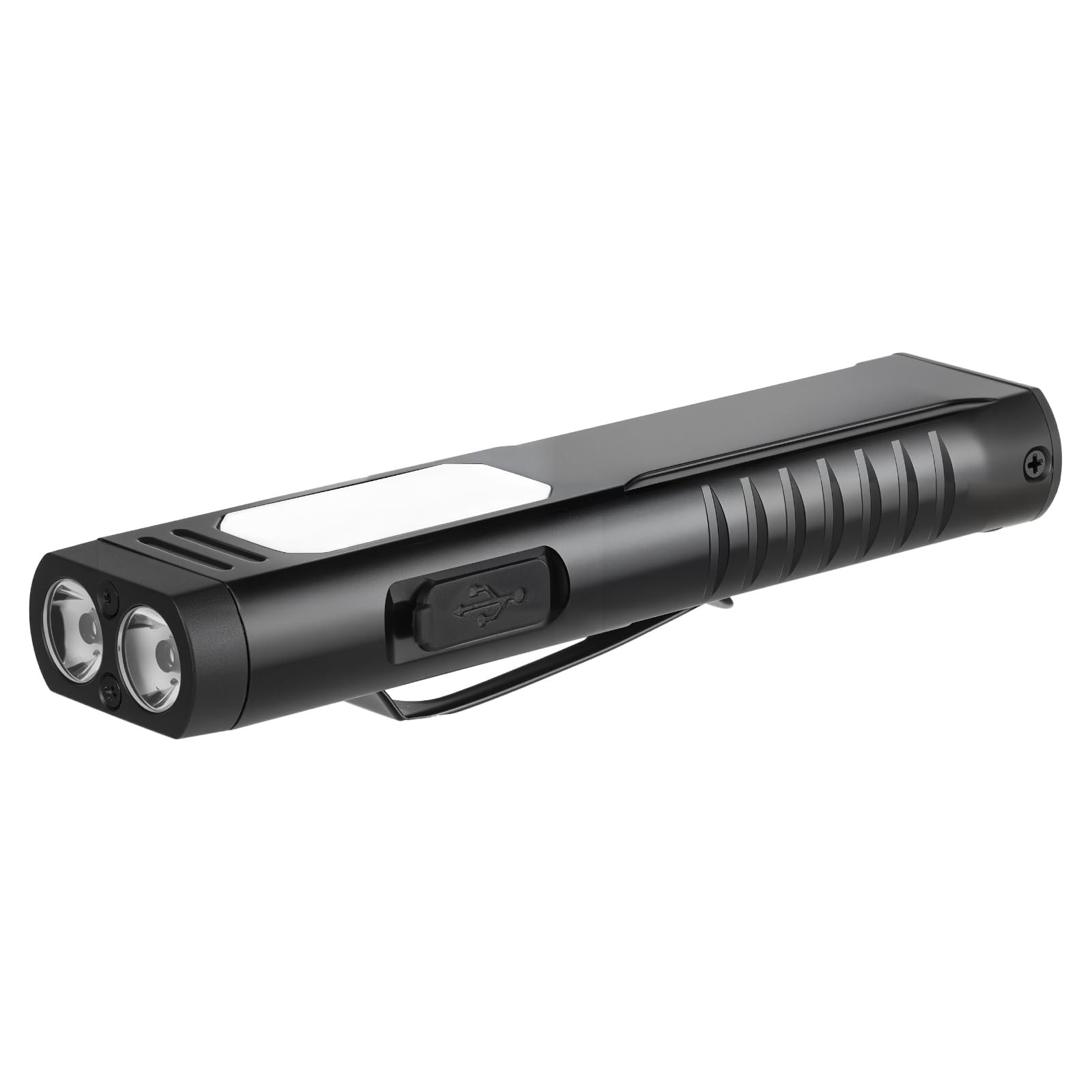 Annteneo Rechargeable EDC Flashlight with Sound Beeper, Portable Flat Pocket ...