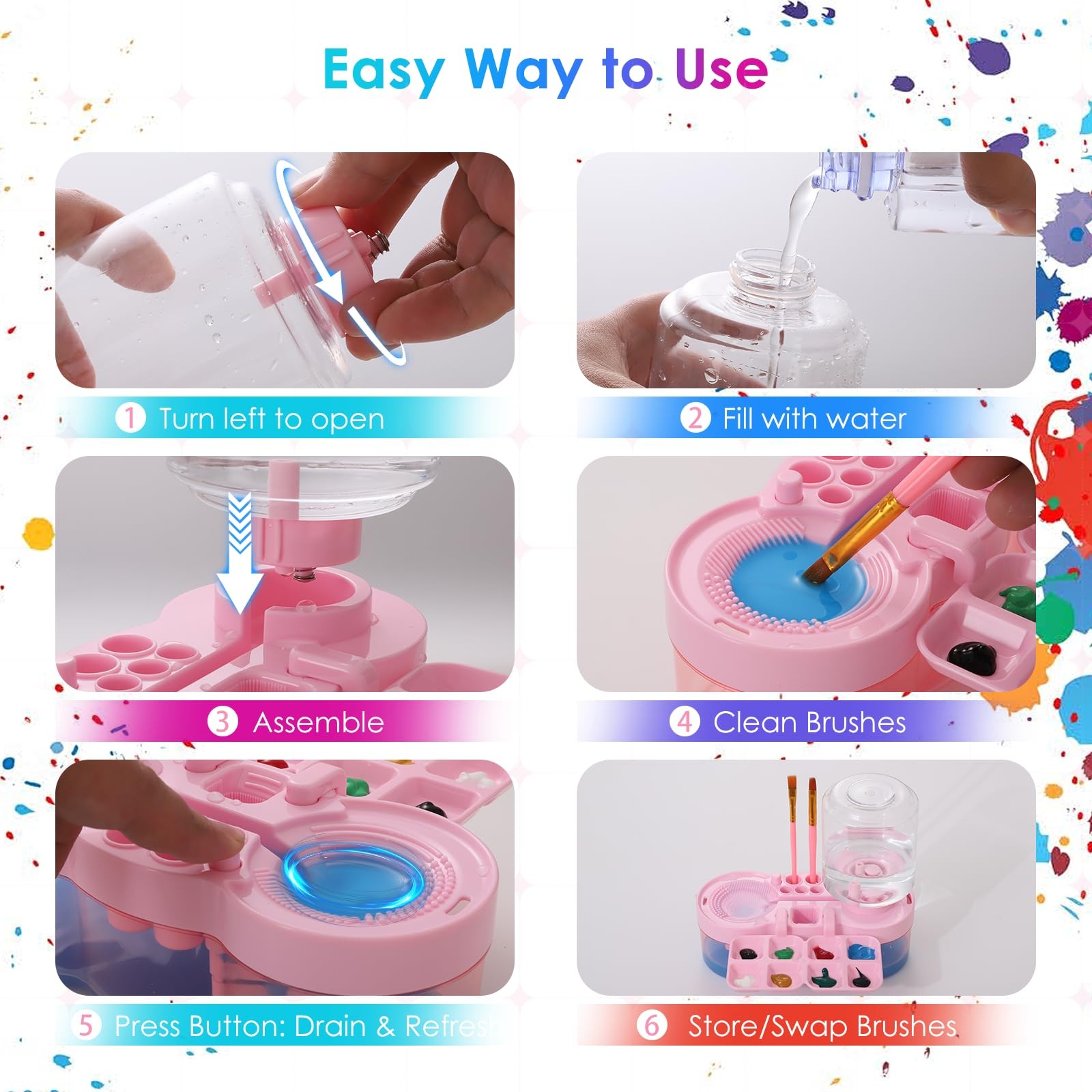 2026 Next-Gen Paint Brush Cleaner Tool [One-Press Cleaning & Leak-Proof] Comp...