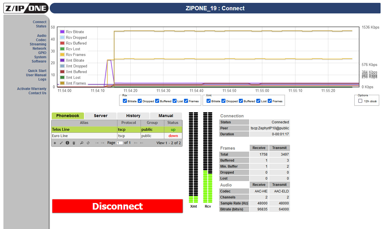 Telos Z/IP ONE Remote Studio Codec Audio Over IP Internet Transmission Endpoint