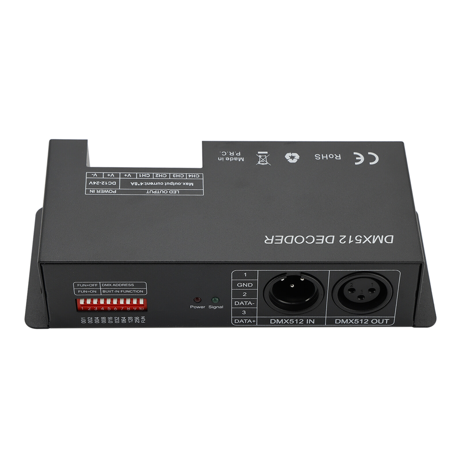 4 Channel DMX 512 Decoder RGBW PWM Dimmer Driver LED Strip Light Controller A B9