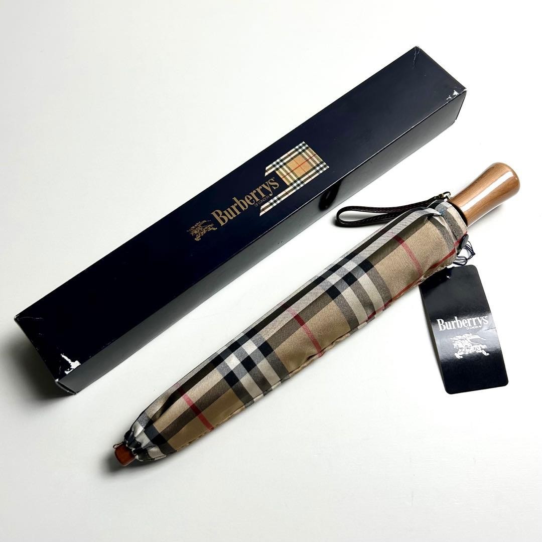 BURBERRYS Nova Check Folding Umbrella Elegant Lightweight Authentic Genuine