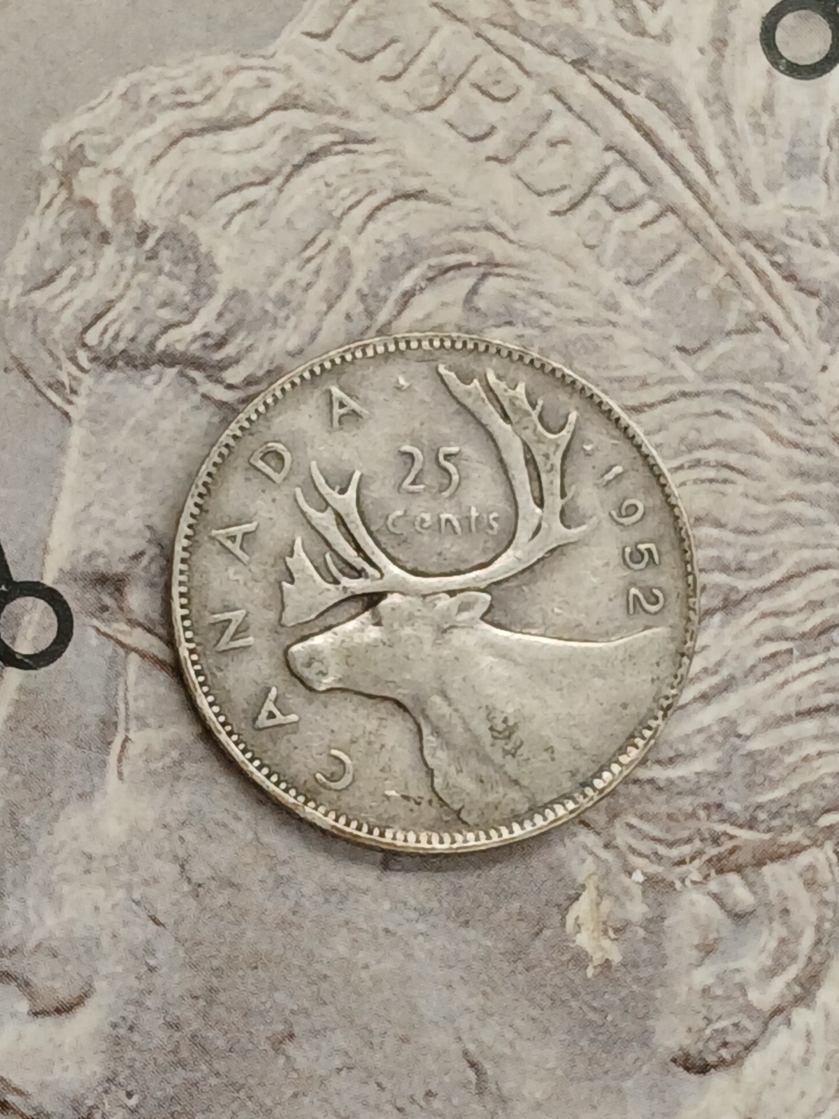 Silver 80% 1952 Canada 25c King George VI Coin T-156