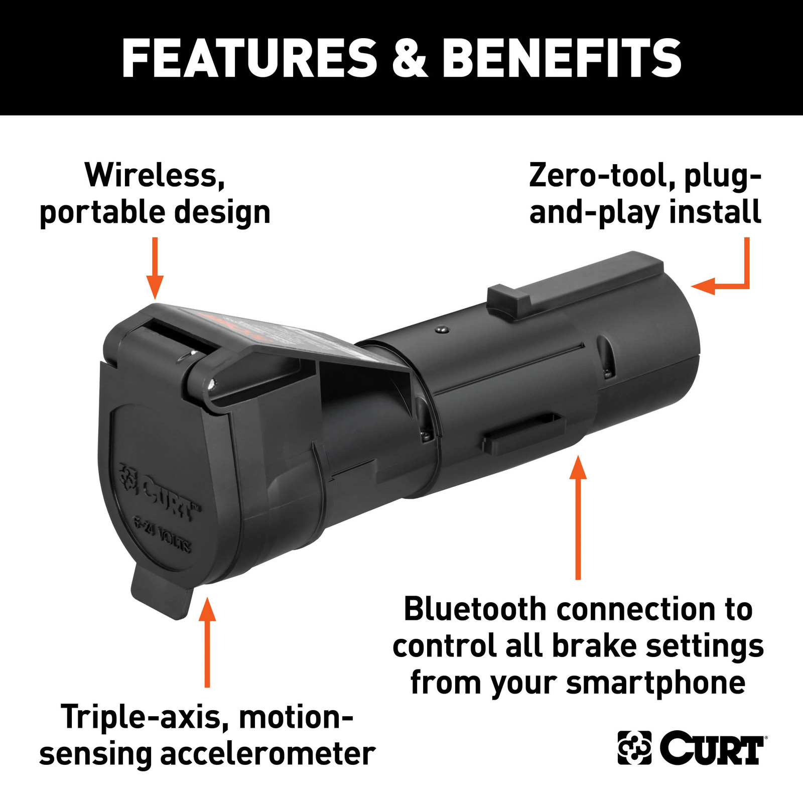 Curt Trailer Brake Controller 7 way Echo Mobile Bluetooth Smart Phone Connection