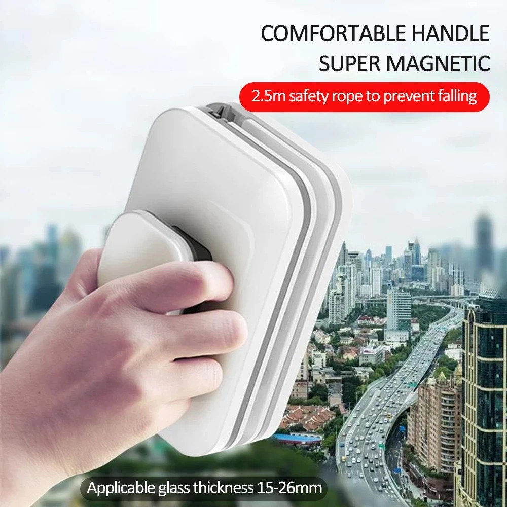 NEW Magnetic Window Cleaner Brush Double-Side Automatic Water Discharge Wiper