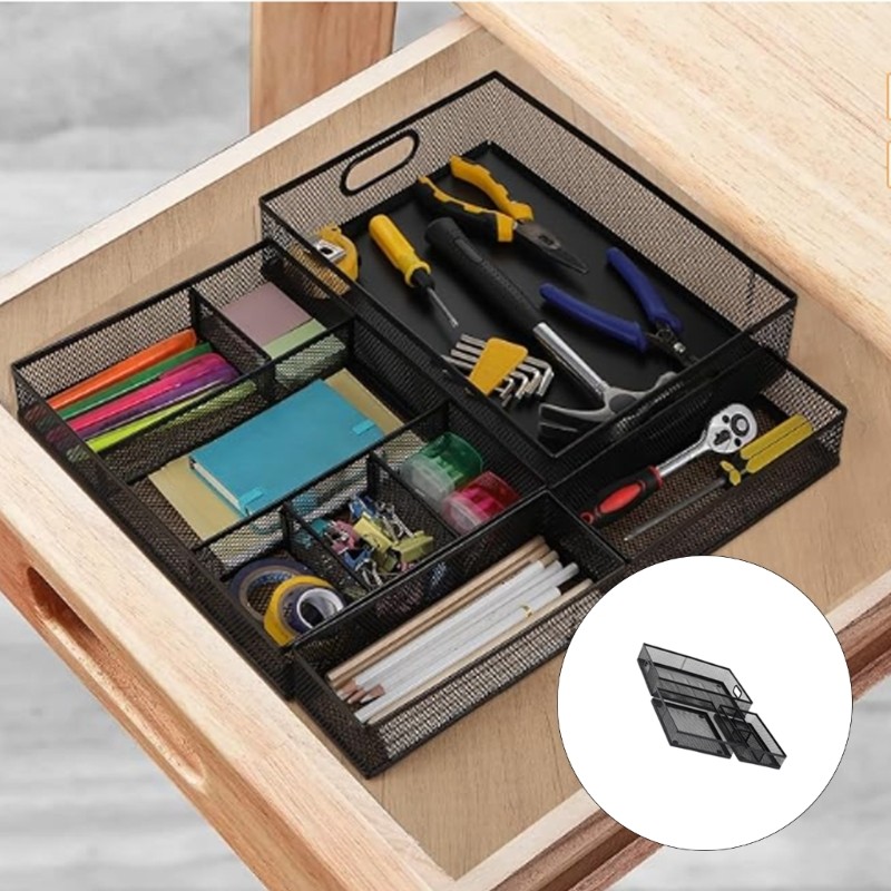 Metal Desktop Storage Tray Multifunctional Drawer Organizers For Office