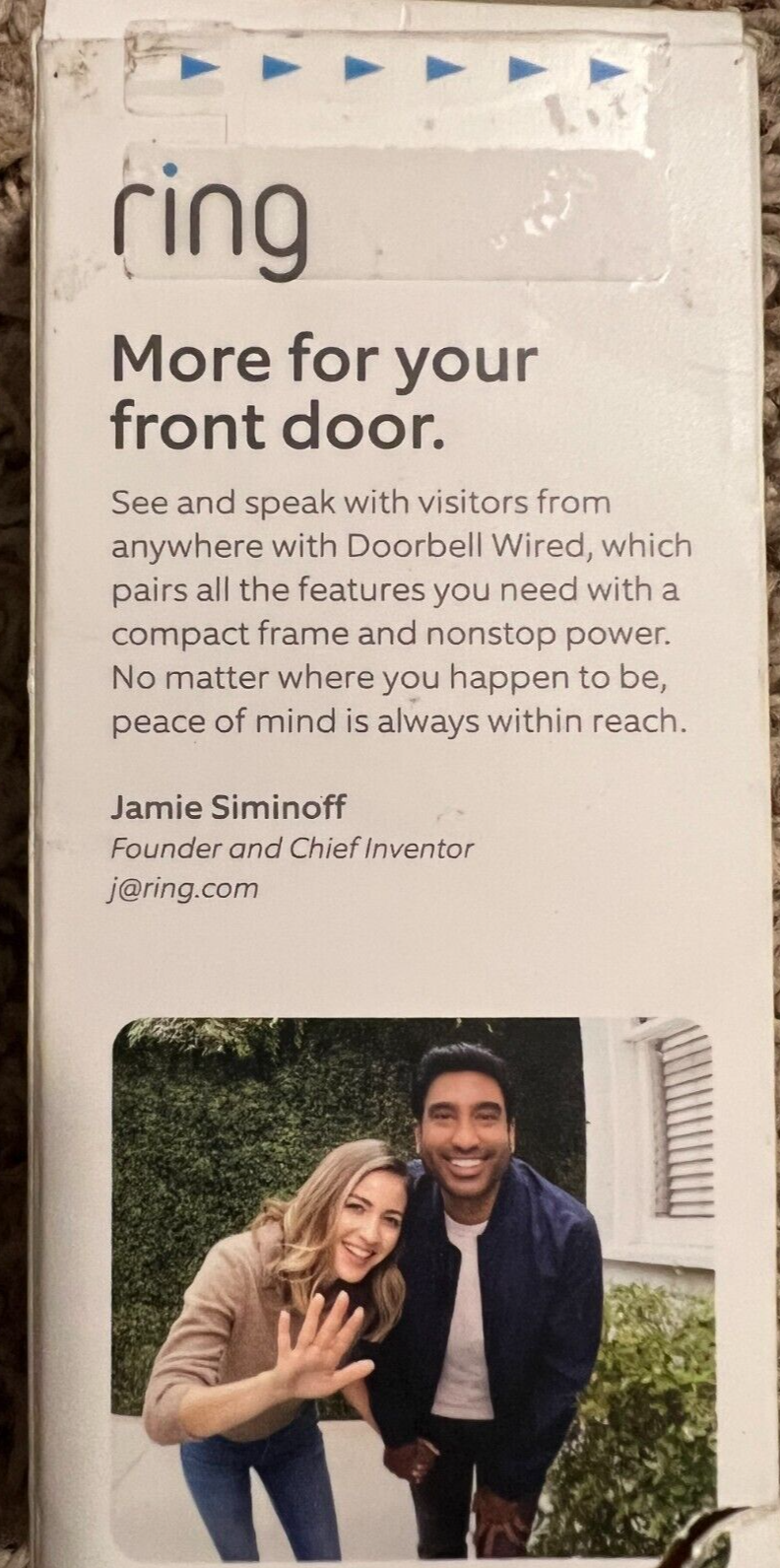 RING - Wired VIDEO DOORBELL - HD Camera - Black