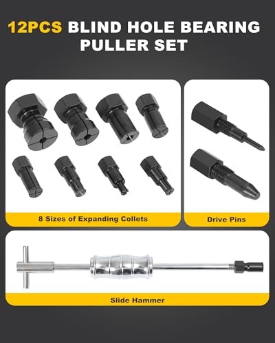 12pcs Bicycles Blind Hole Bearing Puller Set with Slide Hammer Internal