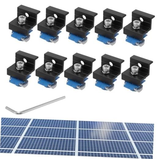 10pcs Solar Panel End Clamp for Standard Unistrut, Aluminum 30mm/35mm Solar