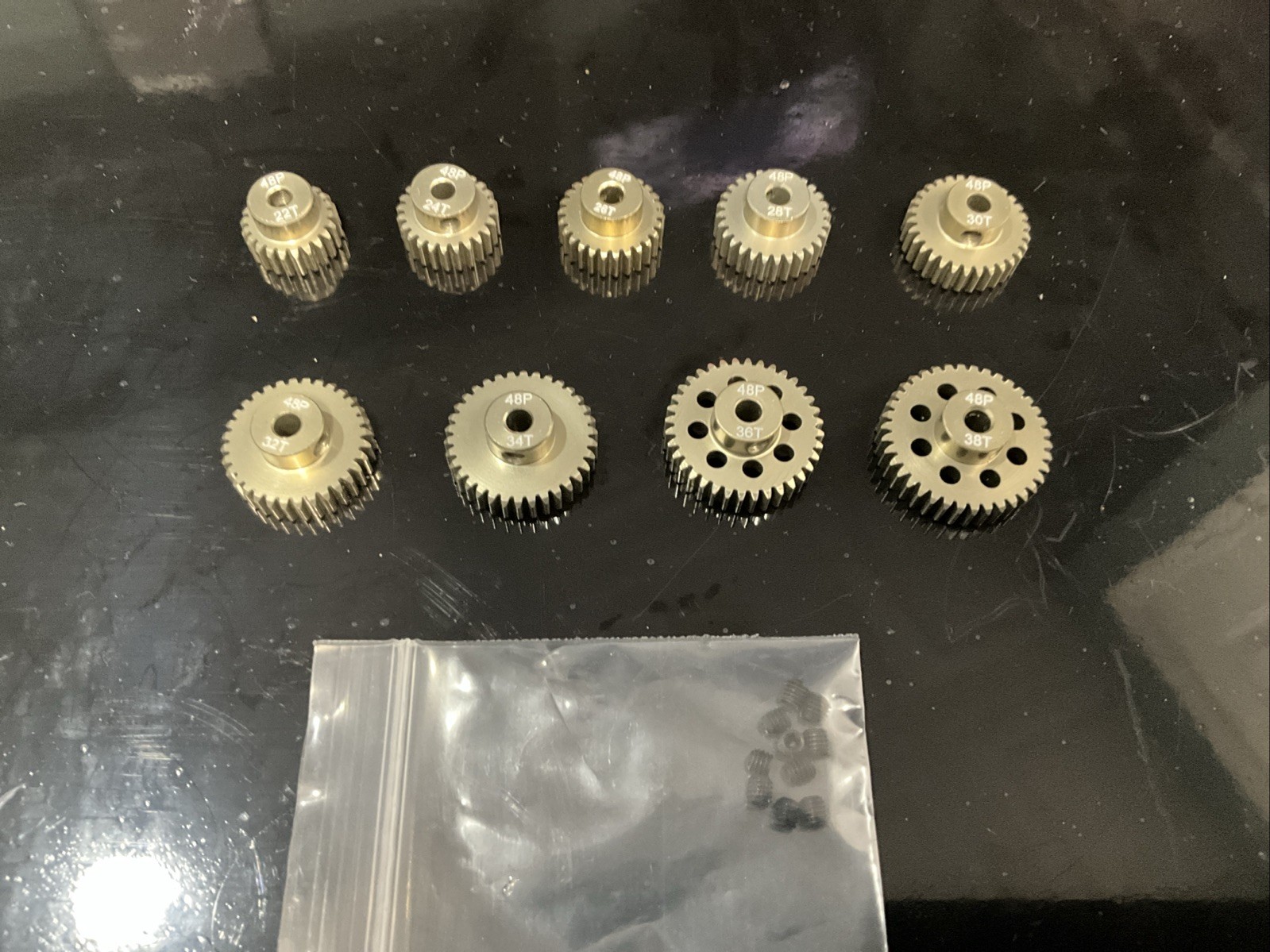 RC Car 48P Pinion Gear Set 22T-38T 9Pcs Pinion Gear For 1/10 48P RC Spur Gear