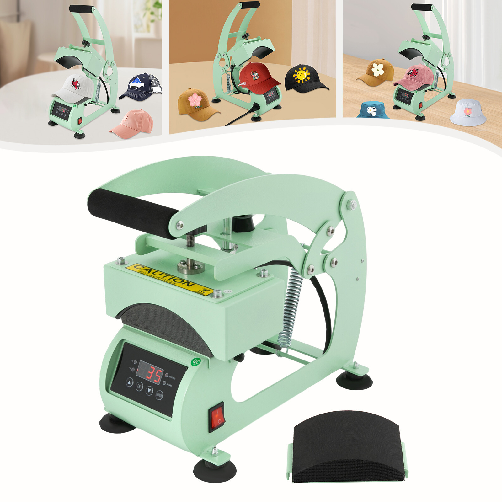 2-In-1 Hat Heat Press Machine Heating Plate Temperature Control Press Machine