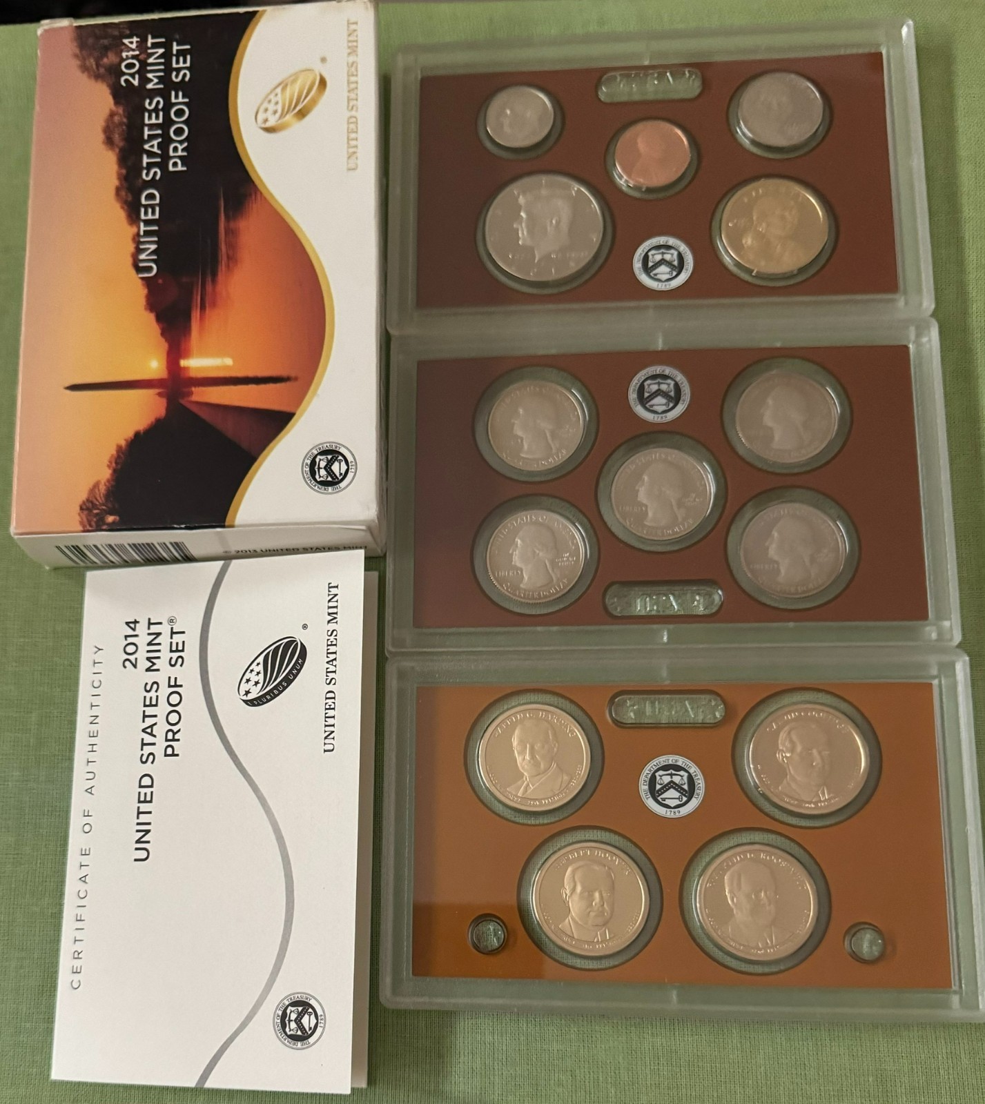 2014 US Mint Proof Set Uncirculated Complete 14 Coins OGP, COA & Free Shipping