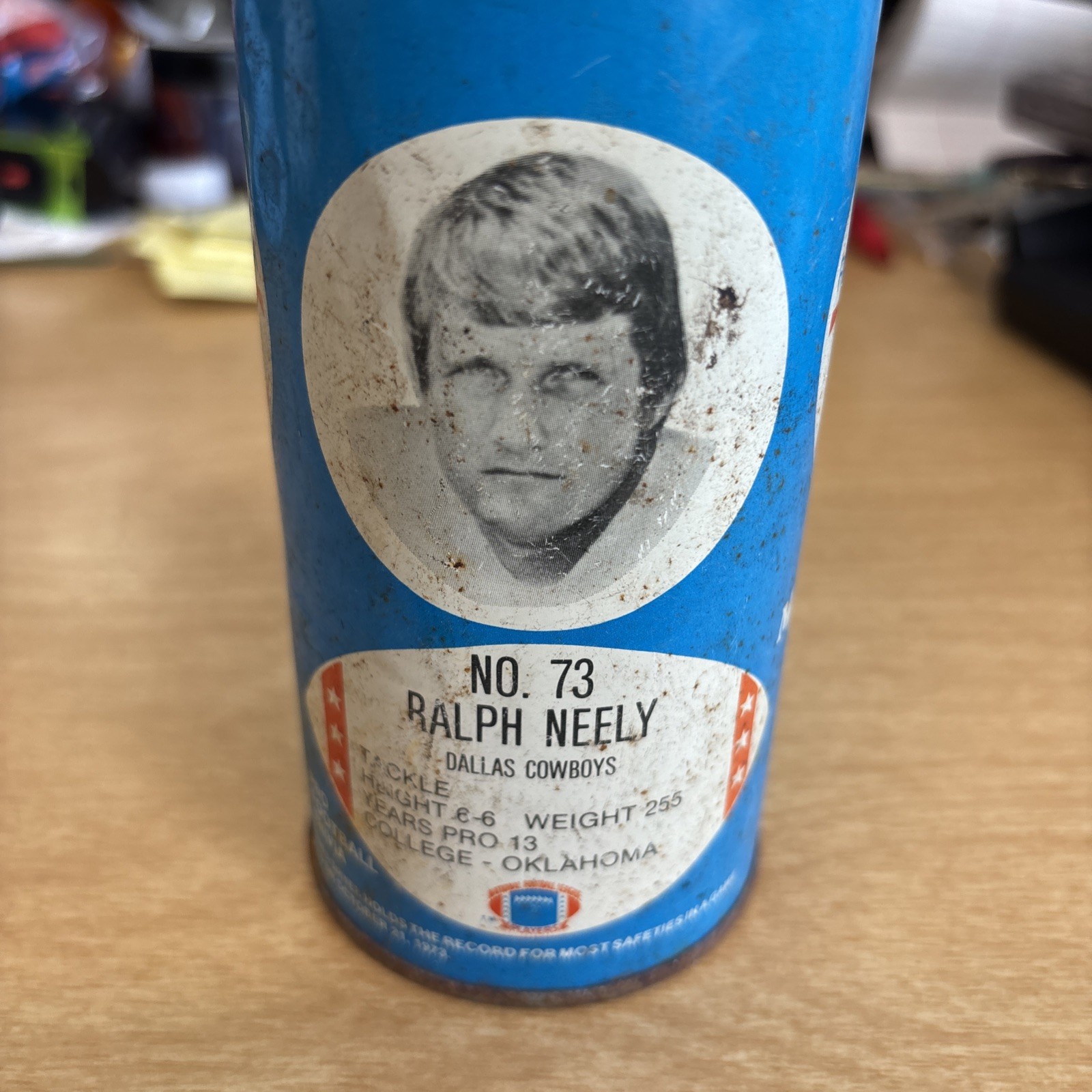 1970’s Vintage R C Cola Can Featuring Ralph Neely Dallas Cowboys