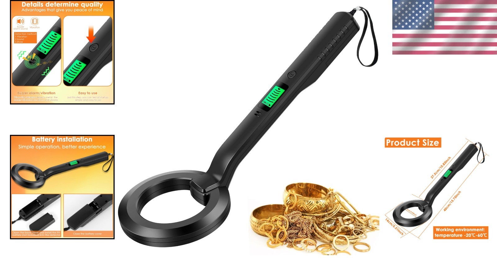 Underwater Metal Detector Submersive Fully Waterproof Metal Detector for Ad