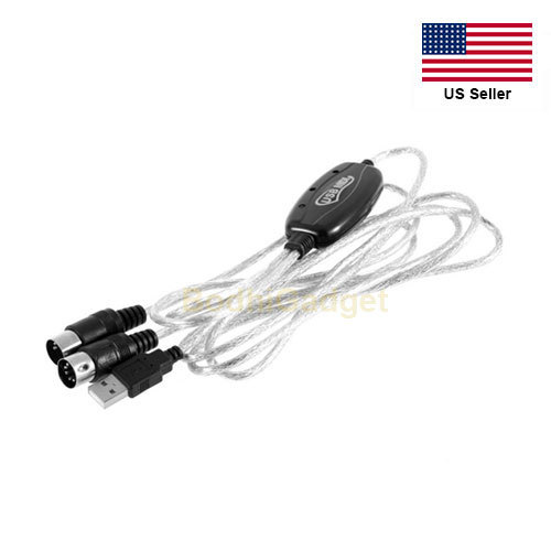 USB IN-OUT MIDI Interface Converter PC to Music Keyboard Adapter Cable