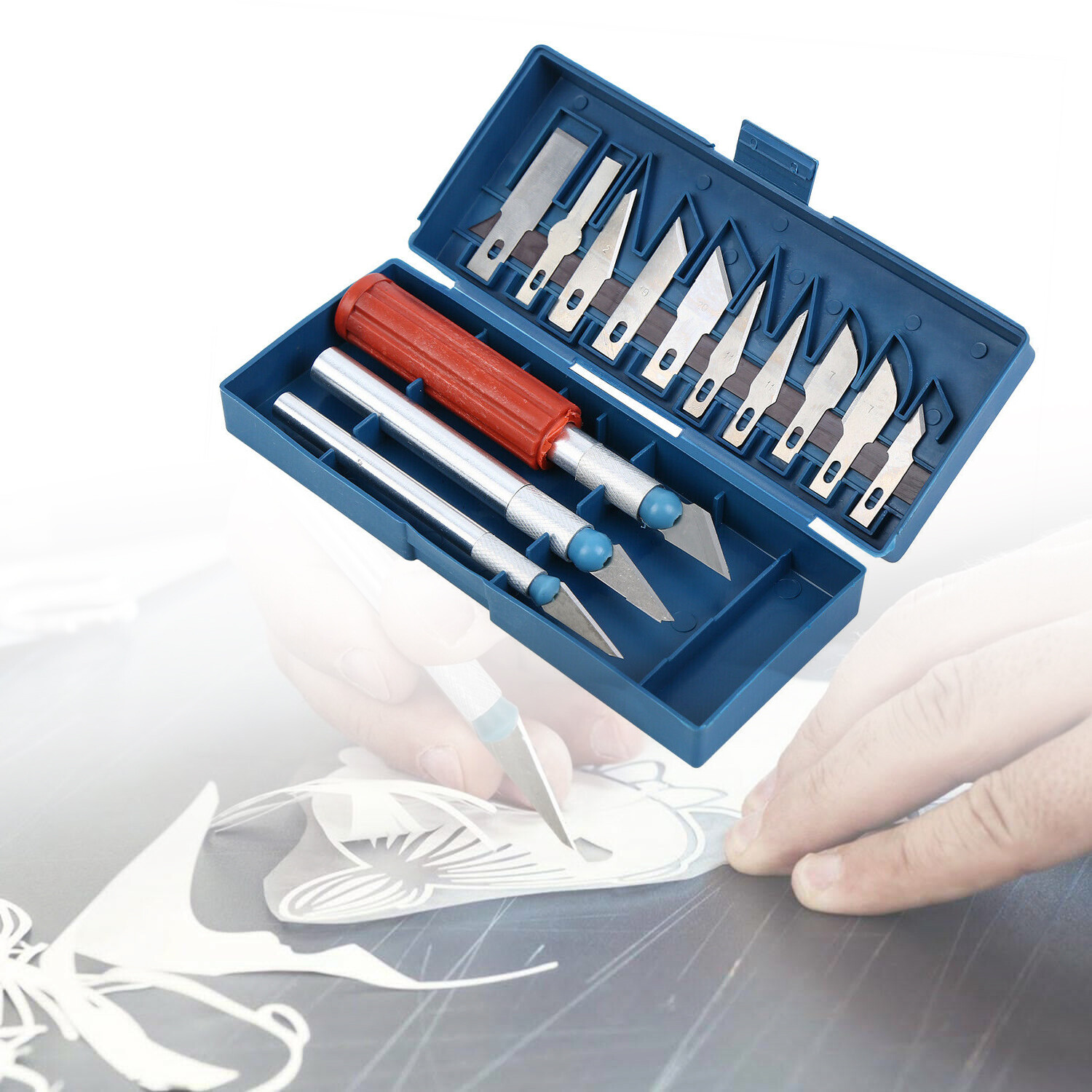 16pcs/Set Precision Razor Cutting Blades Tool Arts Craft Hobby Knife Kit